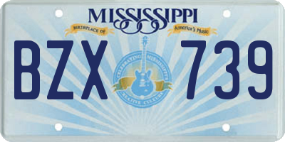 MS license plate BZX739