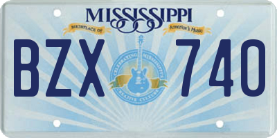 MS license plate BZX740