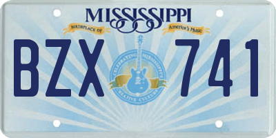 MS license plate BZX741