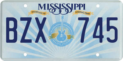 MS license plate BZX745