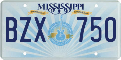 MS license plate BZX750