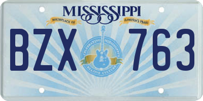 MS license plate BZX763