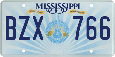 MS license plate BZX766