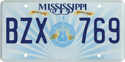 MS license plate BZX769