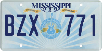MS license plate BZX771