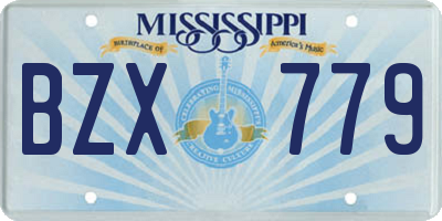 MS license plate BZX779