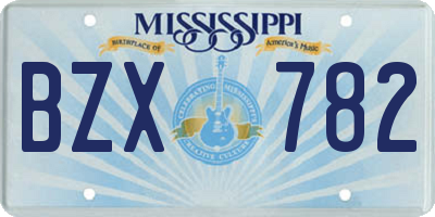 MS license plate BZX782