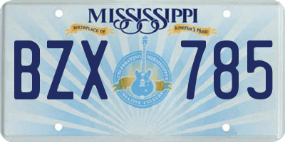 MS license plate BZX785