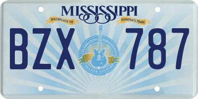 MS license plate BZX787