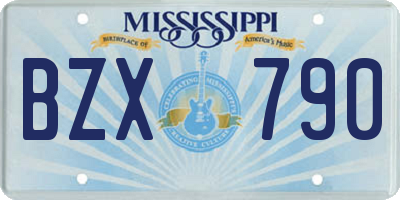 MS license plate BZX790