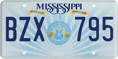 MS license plate BZX795