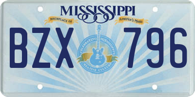 MS license plate BZX796