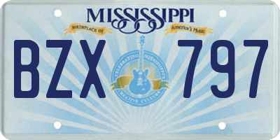MS license plate BZX797