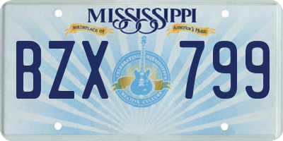 MS license plate BZX799