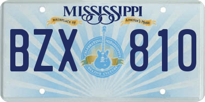 MS license plate BZX810