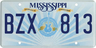 MS license plate BZX813