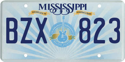 MS license plate BZX823