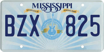 MS license plate BZX825