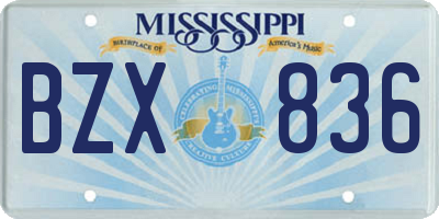 MS license plate BZX836