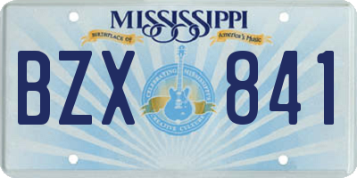 MS license plate BZX841