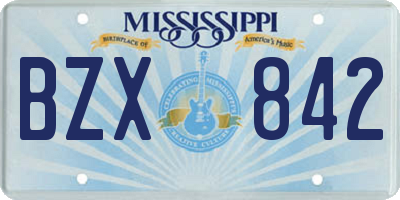 MS license plate BZX842