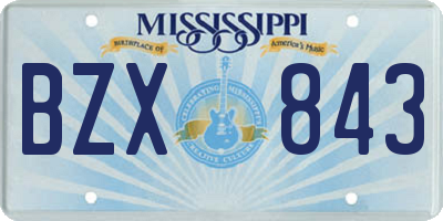 MS license plate BZX843
