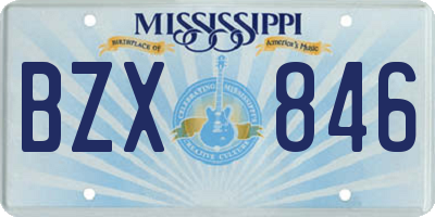 MS license plate BZX846