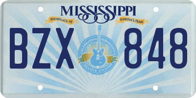 MS license plate BZX848
