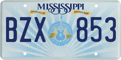 MS license plate BZX853