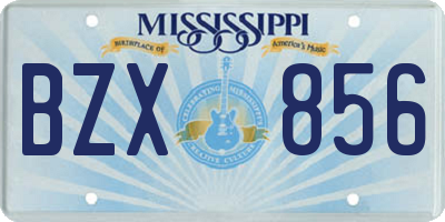 MS license plate BZX856