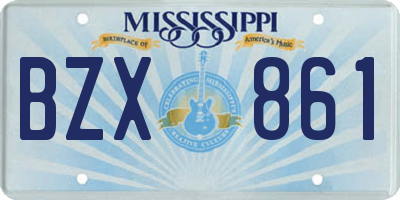 MS license plate BZX861