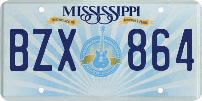 MS license plate BZX864