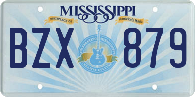 MS license plate BZX879