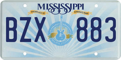 MS license plate BZX883