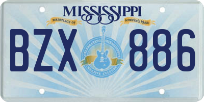 MS license plate BZX886