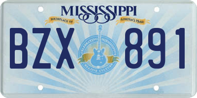 MS license plate BZX891