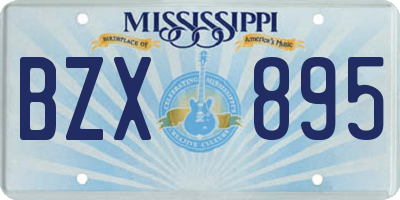 MS license plate BZX895