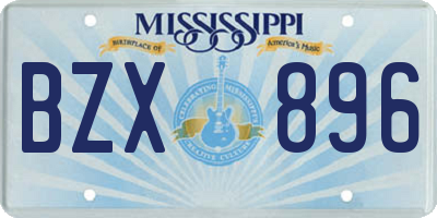 MS license plate BZX896
