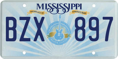 MS license plate BZX897