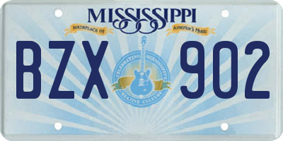 MS license plate BZX902