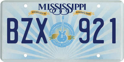 MS license plate BZX921
