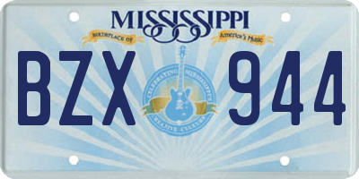 MS license plate BZX944