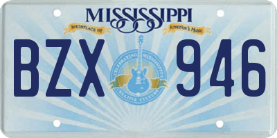 MS license plate BZX946