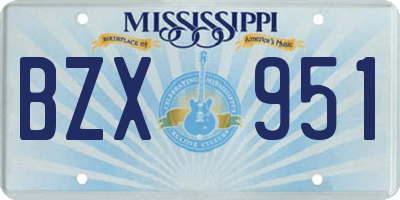 MS license plate BZX951
