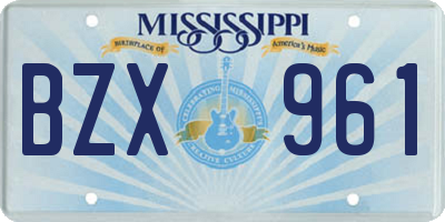 MS license plate BZX961