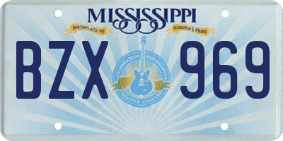 MS license plate BZX969