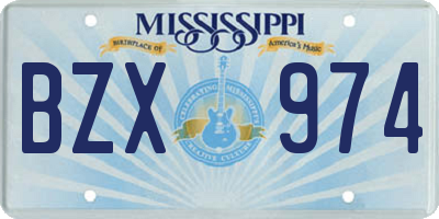 MS license plate BZX974