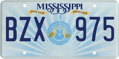MS license plate BZX975