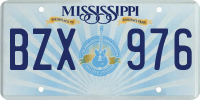 MS license plate BZX976