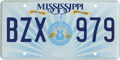 MS license plate BZX979